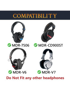 Almohadillas de Reemplazo SOULWIT para Auriculares Sony MDR-7506 2