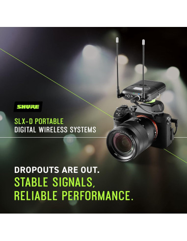 Transmisor Inalámbrico Digital Shure SLXD3 - XLR a Inalámbrico, 24 bits