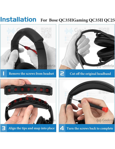 Almohadilla de Banda de Reemplazo Geekria para Bose QC35 II - Azul Oscuro