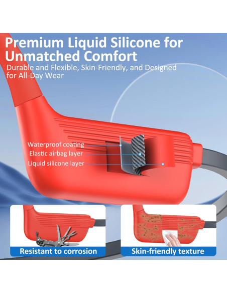 Auriculares de Conducción Ósea KOPIDOE X8 IP68 32GB Naranja