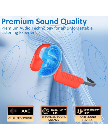 Auriculares de Conducción Ósea KOPIDOE X8 IP68 32GB Naranja