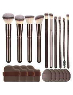 Conjunto de Pinceles y Esponjas de Maquillaje Yujie - 20 Piezas