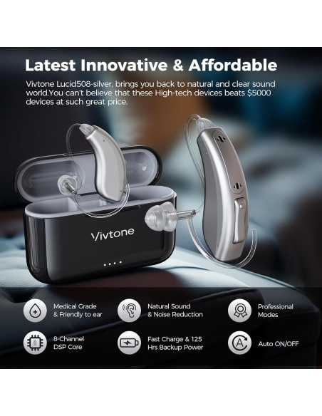 Audífonos Asistente Auditivo Digital Vivtone Lucid508 Plata