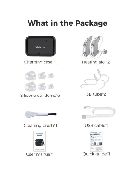 Audífonos Asistente Auditivo Digital Vivtone Lucid508 Plata