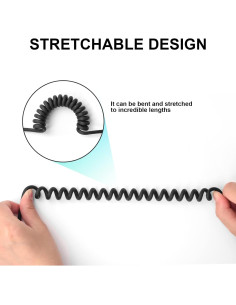 Cable de Audio Enrollado Saipomor 1.22m para ATH-M50x/M40x/M60x 2