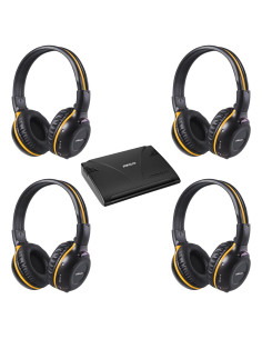 Transmisor IR Doble Canal SIMOLIO con 4 Auriculares Inalámbricos