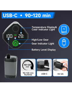 Ducha Portátil SYECCY con Calentador 1500W y Batería 6000mAh 2