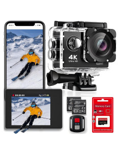 Cámara de acción 4K Uoklohiu D800S con 128GB y accesorios