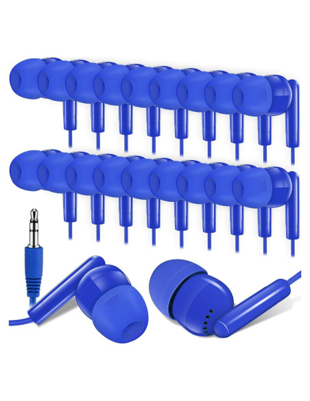 Auriculares Kanayu Earbud 100 Paquetes Azul 3.5mm