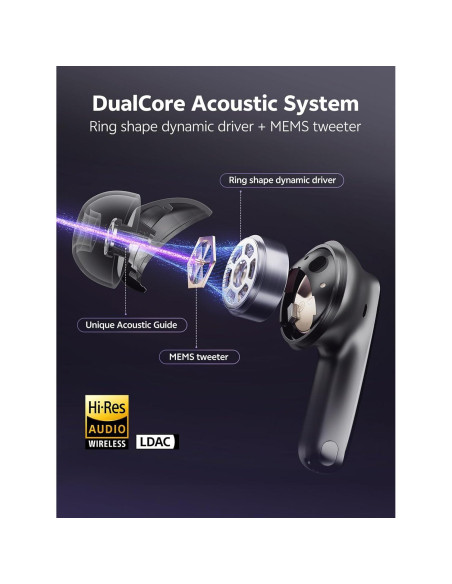 Auriculares Inalámbricos QCY MeloBuds N70 con ANC y Bluetooth 6.0