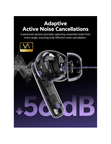 Auriculares Inalámbricos QCY MeloBuds N70 con ANC y Bluetooth 6.0