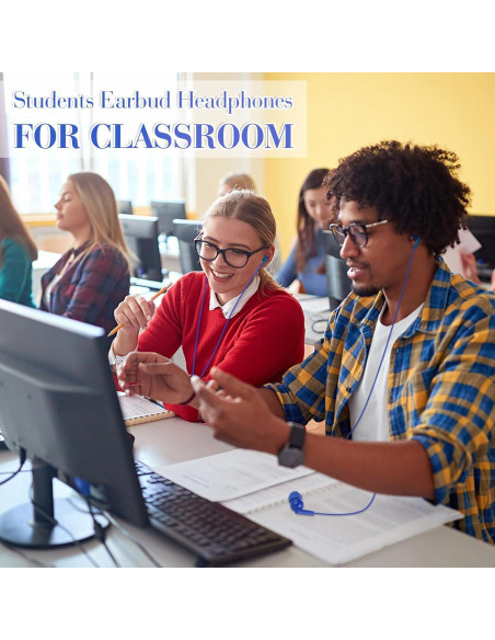 Auriculares Kanayu Earbud 100 Paquetes Azul 3.5mm