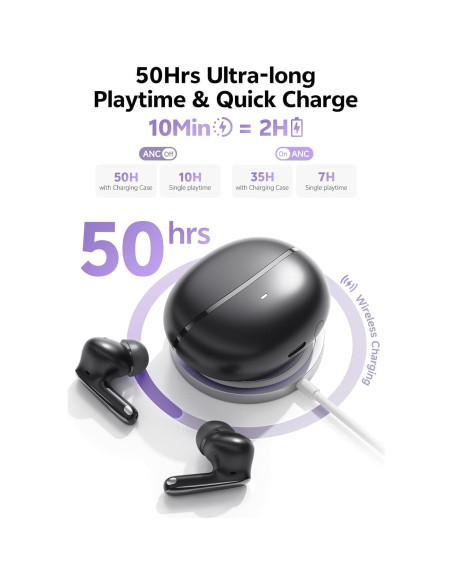 Auriculares Inalámbricos QCY MeloBuds N70 con ANC y Bluetooth 6.0