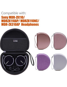 Funda LTGEM para Auriculares Sony MDR-ZX110/ZX310AP, Negro 2