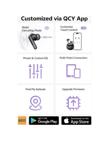 Auriculares Inalámbricos QCY MeloBuds N70 con ANC y Bluetooth 6.0