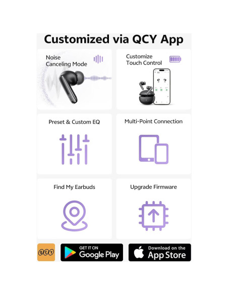 Auriculares Inalámbricos QCY MeloBuds N70 con ANC y Bluetooth 6.0