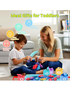 Juego de Pesca de Tela Montessori Genérico 23PCS Multicolor 2