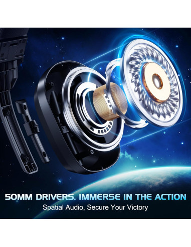 Auriculares Gaming HW11 Negro con Micrófono y Cancelación de Ruido