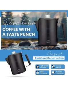 Percolador de Café Toughty Yosemite 9 Tazas Acero Inoxidable 2