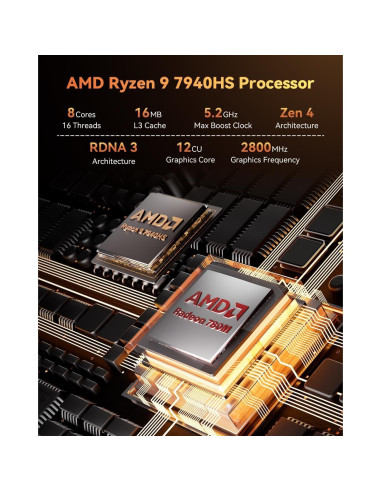 Mini PC GEEKOM AE7 Ryzen 9 7940HS 32GB 1TB Windows 11