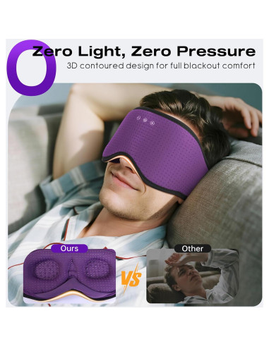 Auriculares para Dormir Bluetooth MUSICOZY con Máscara 3D