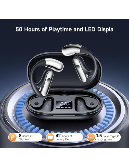 Auriculares Inalámbricos Bluetooth 5.4 CoolJumper Q28 Negro