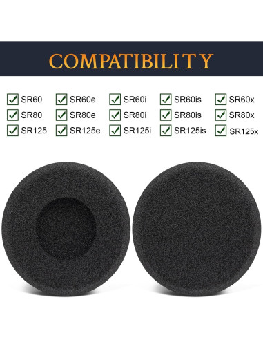 Almohadillas de Esponja SOULWIT para Auriculares SR60/SR80/SR125 - Negro