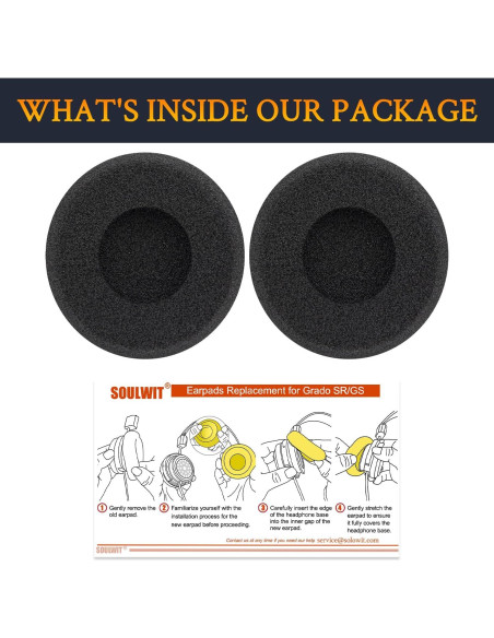 Almohadillas de Esponja SOULWIT para Auriculares SR60/SR80/SR125 - Negro