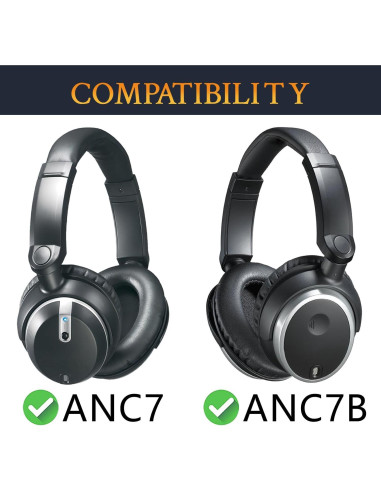 Almohadillas de Repuesto SOULWIT para Auriculares Audio-Technica ATH-ANC7/ANC7B - Negro