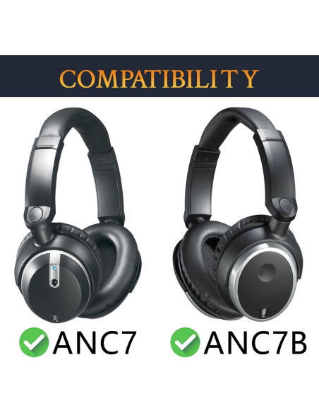 Almohadillas de Repuesto SOULWIT para Auriculares Audio-Technica ATH-ANC7/ANC7B - Negro