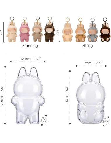 Funda Protectora Acrílica Labubu - Transparente y Resistente