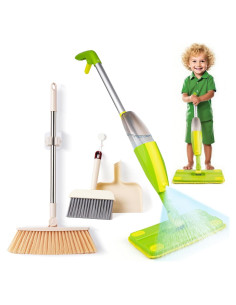 Set de Mopa y Escoba Verde Lullulii para Niños - Juguete Educativo