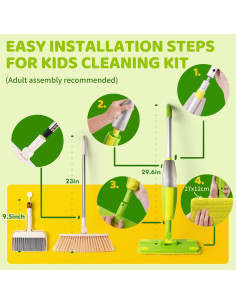 Set de Mopa y Escoba Verde Lullulii para Niños - Juguete Educativo 2