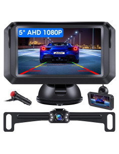 Cámara de Respaldo AHD 1080P Jansite con Monitor 5" y LED