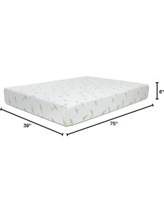 Colchón Twin NapQueen 6" Espuma Viscoelástica Té Verde 2