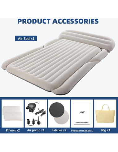 Colchón de Aire KMZ SUV Doble Flocking 192x125cm con Bomba