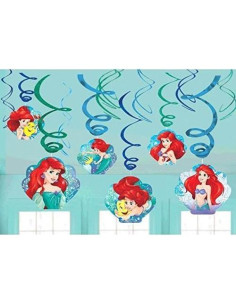 Decoración Fiesta Cumpleaños Disney Ariel 12 Piezas 2