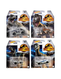 Juego de 4 Vehículos Hot Wheels Jurassic World - Mattel