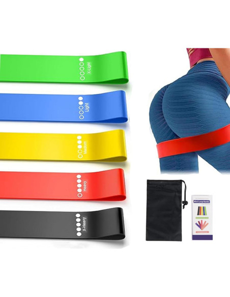Juego de 5 Bandas de Resistencia Repima para Glúteos y Piernas