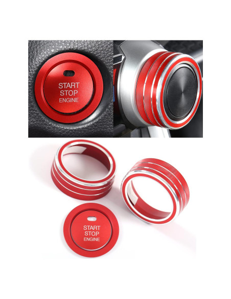 4 Piezas Accesorios Interior Toyota RAV4 2019-2025 Rojo