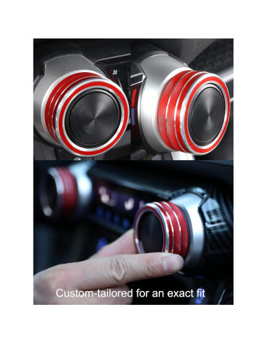 4 Piezas Accesorios Interior Toyota RAV4 2019-2025 Rojo