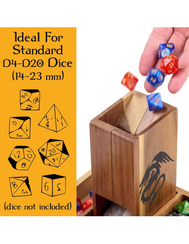 Torre de Dados Magnética de Madera - Accesorio D&D 15 cm