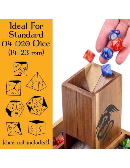 Torre de Dados Magnética de Madera - Accesorio D&D 15 cm