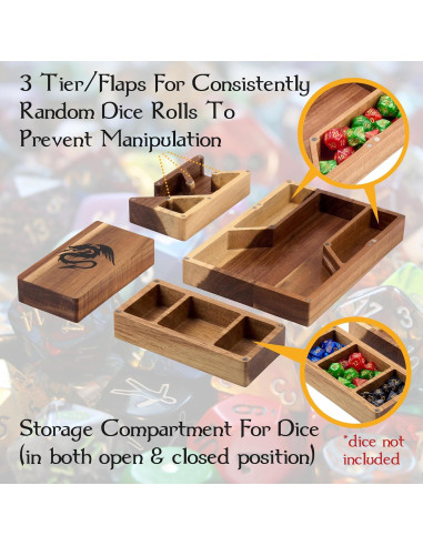 Torre de Dados Magnética de Madera - Accesorio D&D 15 cm