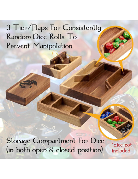 Torre de Dados Magnética de Madera - Accesorio D&D 15 cm