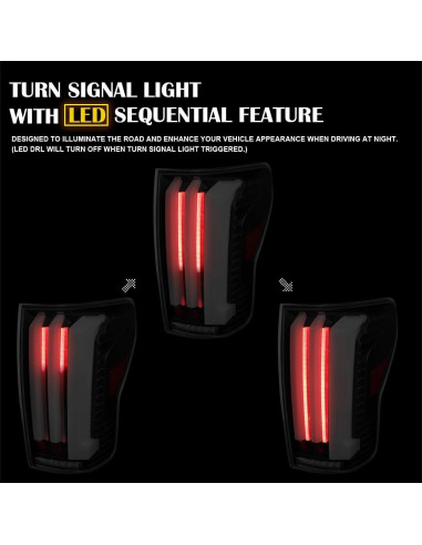 Luces Traseras LED SPEC-D Tuning Humo para Toyota Tundra 2007-2013