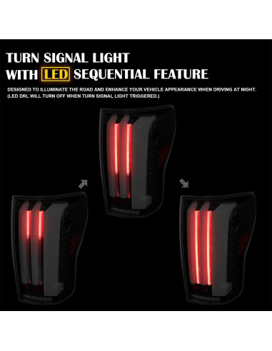 Luces Traseras LED SPEC-D Tuning Humo para Toyota Tundra 2007-2013
