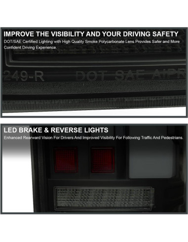 Luces Traseras LED SPEC-D Tuning Humo para Toyota Tundra 2007-2013