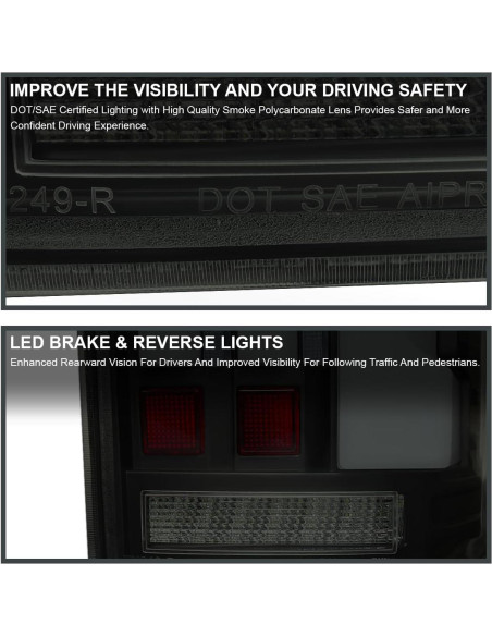 Luces Traseras LED SPEC-D Tuning Humo para Toyota Tundra 2007-2013