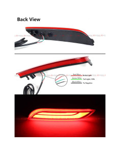 Reflector LED Rojo Cuztom Tuning para Toyota Camry 2018-2022 2